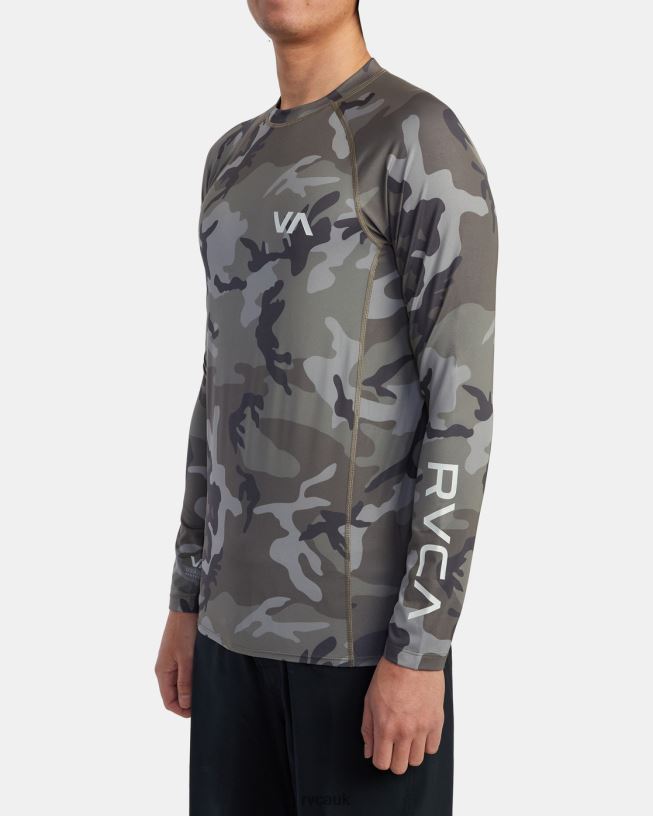 camo Long Sleeve Rashguard Unisex L888X625 RVCA Clothing