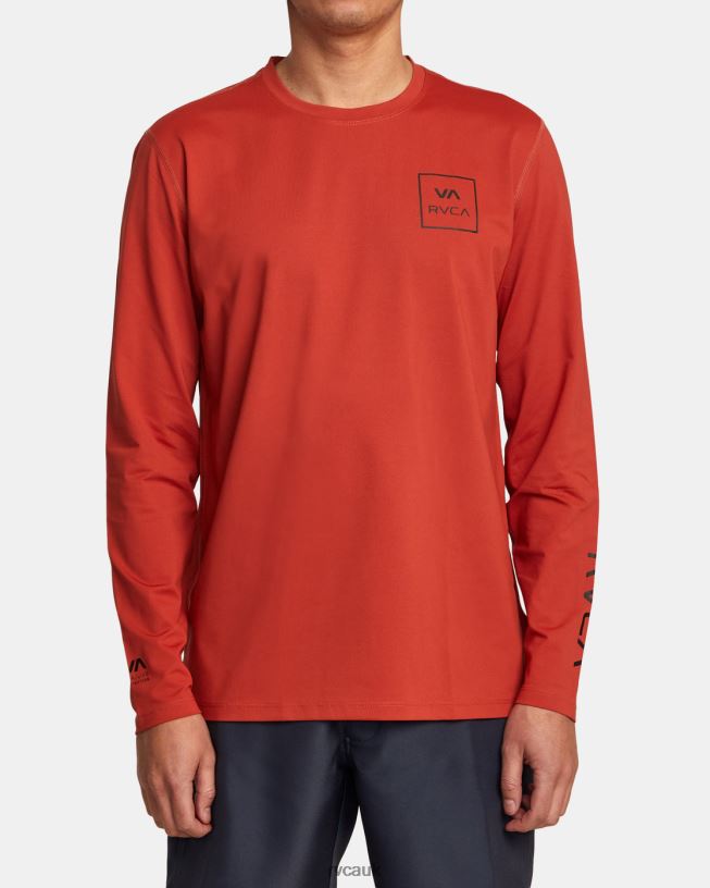 cinnabar Long Sleeve Rashguard Unisex L888X356 RVCA Clothing