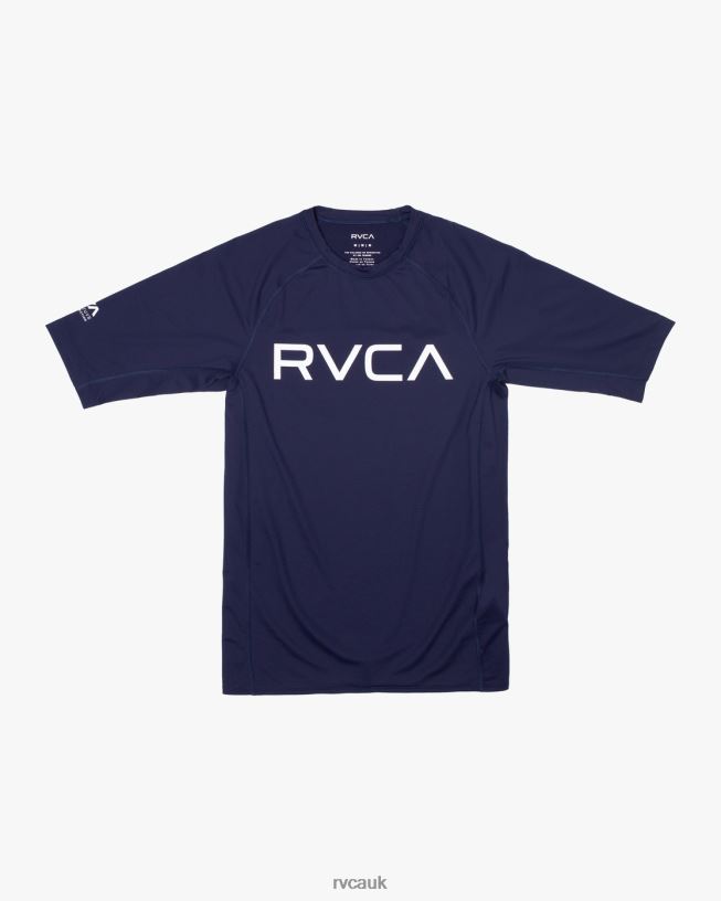 navy Short Sleeve Rashguard Unisex L888X591 RVCA Clothing