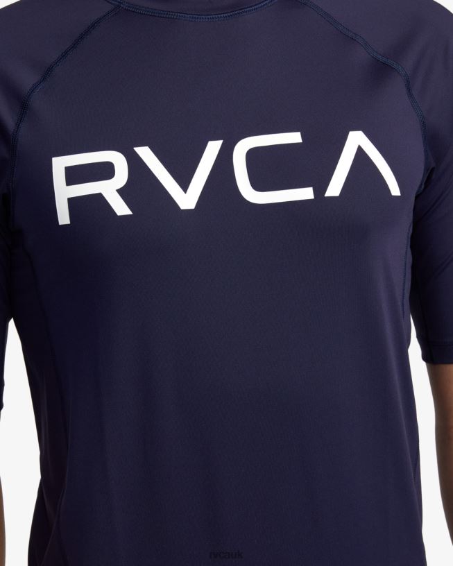 navy Short Sleeve Rashguard Unisex L888X591 RVCA Clothing