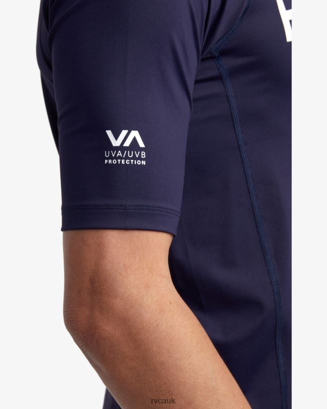 navy Short Sleeve Rashguard Unisex L888X591 RVCA Clothing
