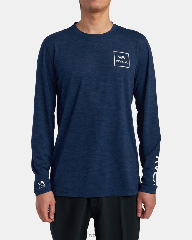 navy heather Long Sleeve Rashguard Unisex L888X633 RVCA Clothing