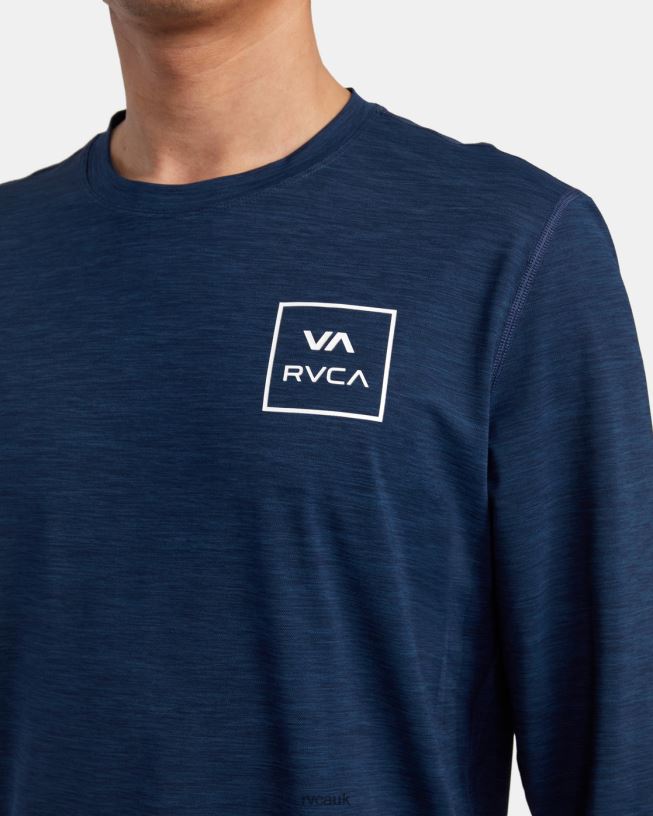 navy heather Long Sleeve Rashguard Unisex L888X633 RVCA Clothing