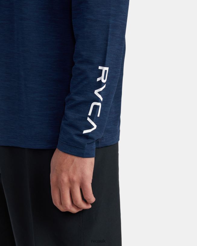 navy heather Long Sleeve Rashguard Unisex L888X633 RVCA Clothing