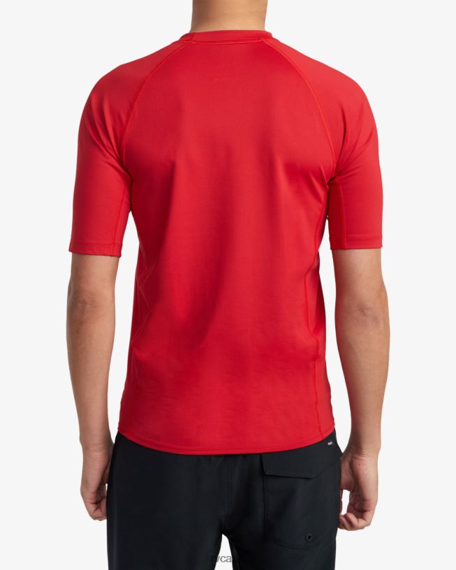 red Short Sleeve Rashguard Unisex L888X618 RVCA Clothing