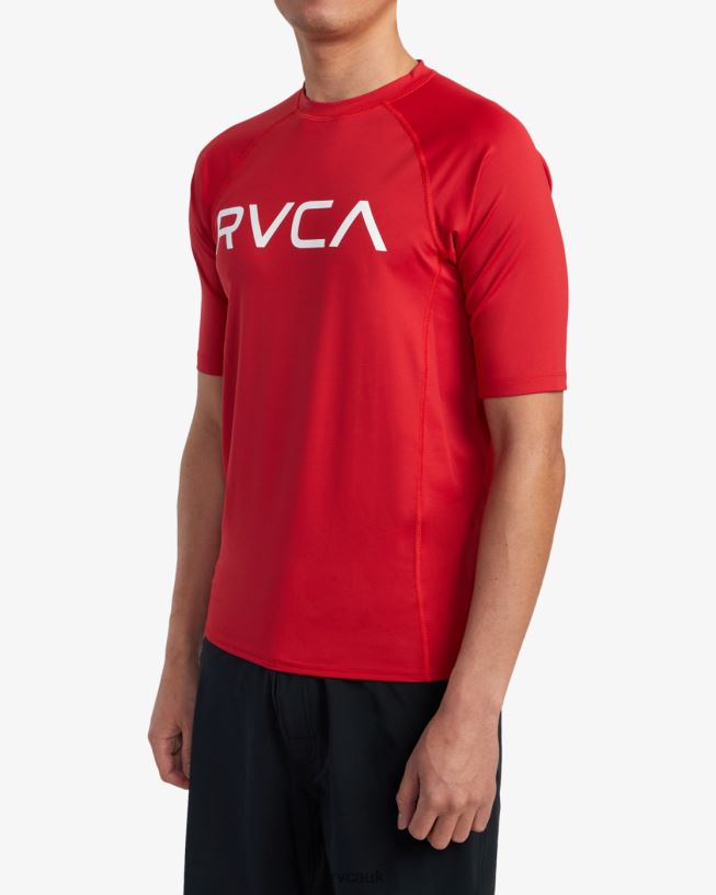 red Short Sleeve Rashguard Unisex L888X618 RVCA Clothing