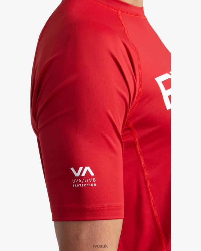 red Short Sleeve Rashguard Unisex L888X618 RVCA Clothing