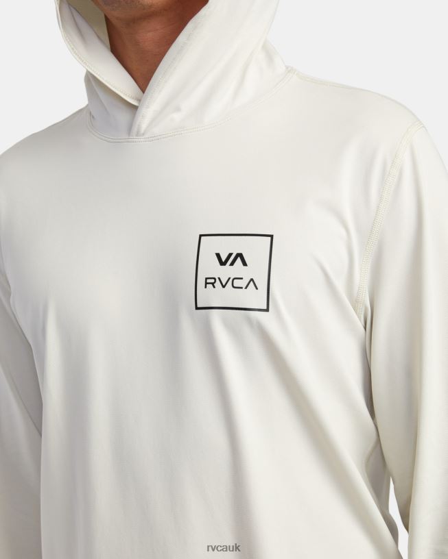 silver bleach Long Sleeve Rashguard Hoodie Unisex L888X595 RVCA Clothing