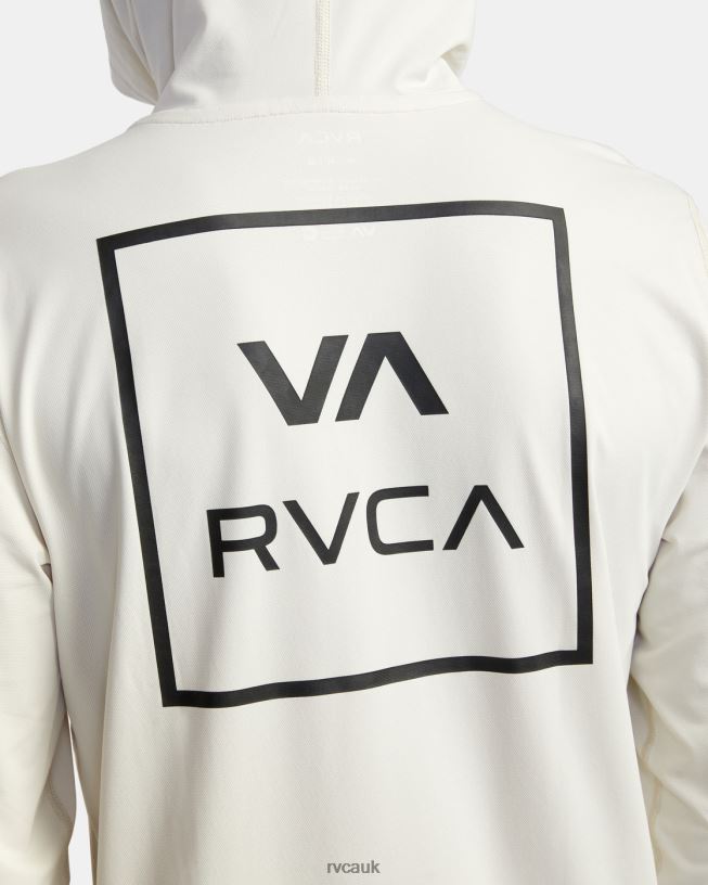 silver bleach Long Sleeve Rashguard Hoodie Unisex L888X595 RVCA Clothing