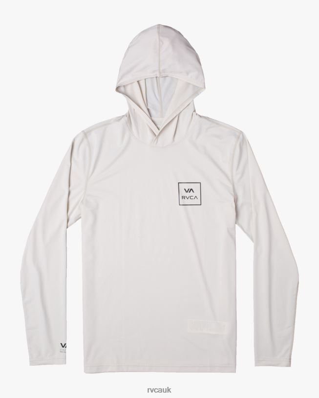 silver bleach Long Sleeve Rashguard Hoodie Unisex L888X595 RVCA Clothing