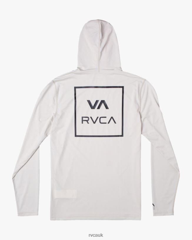silver bleach Long Sleeve Rashguard Hoodie Unisex L888X595 RVCA Clothing
