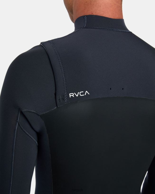 black 2mm Benji ANP Front Zip Wetsuit Jacket Unisex L888X629 RVCA Clothing