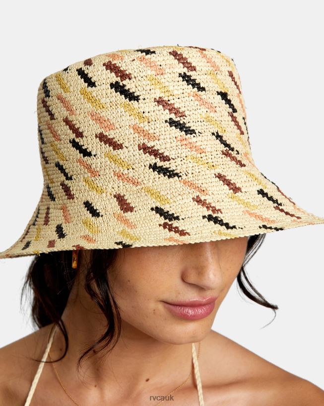 tan Greenpacha Rome Straw Hat Women L888X1148 RVCA Accessories