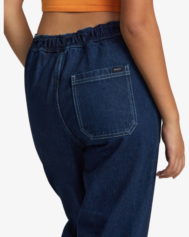 dark indigo Scrunchie Denim Pants Women L888X1086 RVCA Clothing