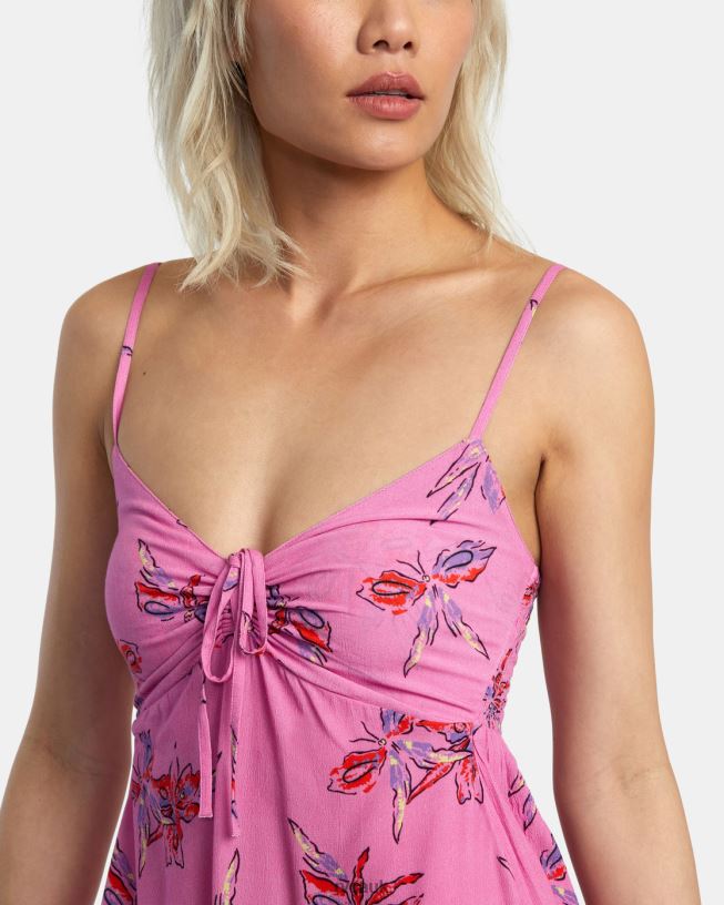 cyclamen Hau Tree Sleeveless Dress Women L888X1380 RVCA Clothing