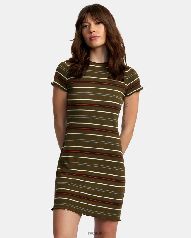dark olive Rover Rib Knit Dress Women L888X1341 RVCA Clothing