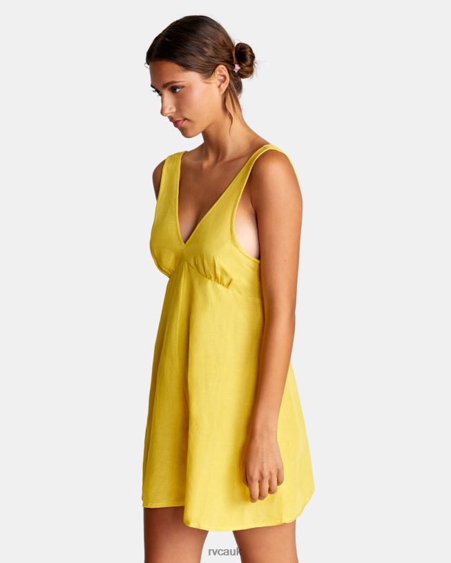 gold Linen Shifty Romper Women L888X1529 RVCA Clothing