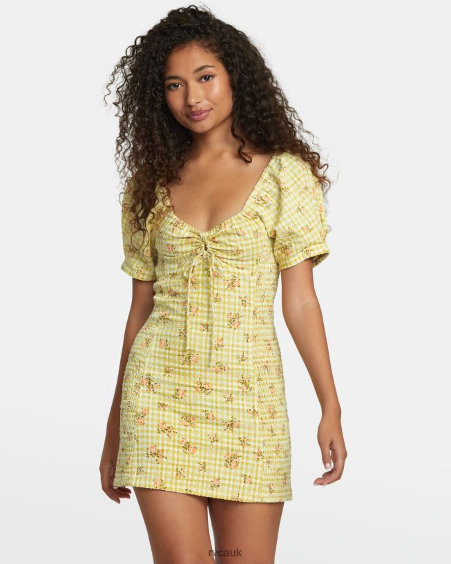 golden Gretel Linen Dress Women L888X1210 RVCA Clothing