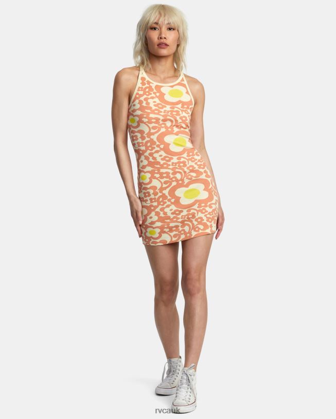 lemon Stunner Rib Knit Dress Women L888X1383 RVCA Clothing