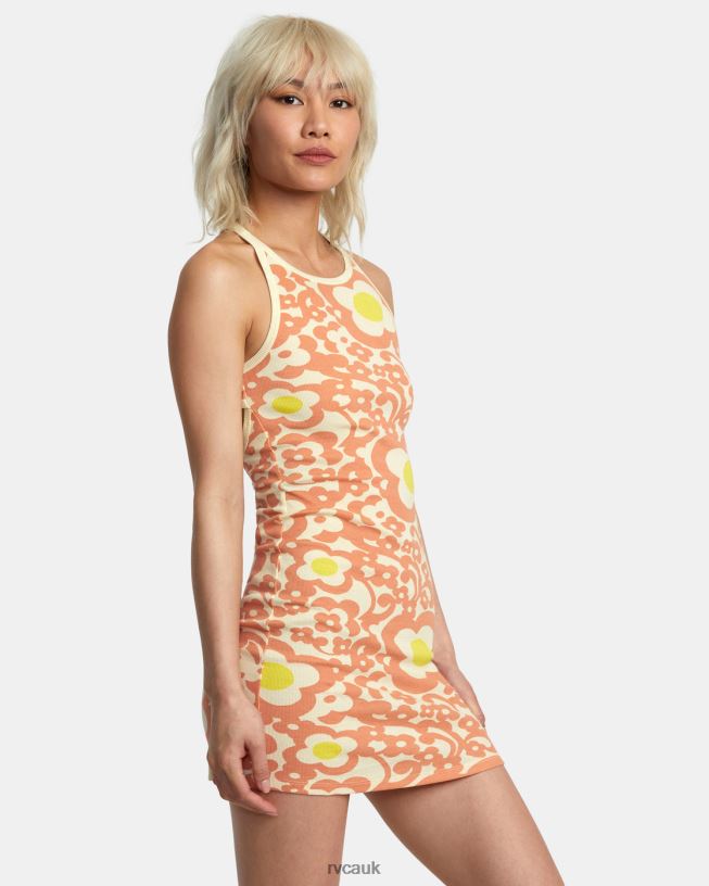 lemon Stunner Rib Knit Dress Women L888X1383 RVCA Clothing