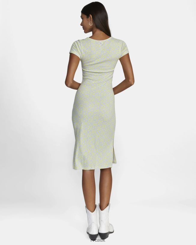 lime yellow Partition Midi Dress Women L888X1570 RVCA Clothing