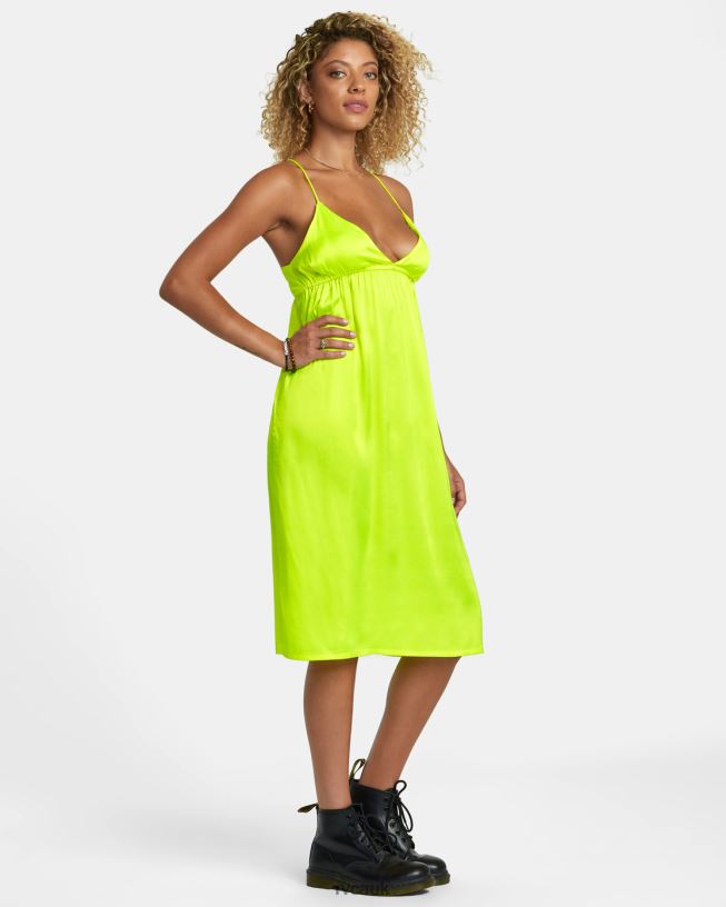 neon yellow Faded Midi Dress Women L888X1110 RVCA Clothing