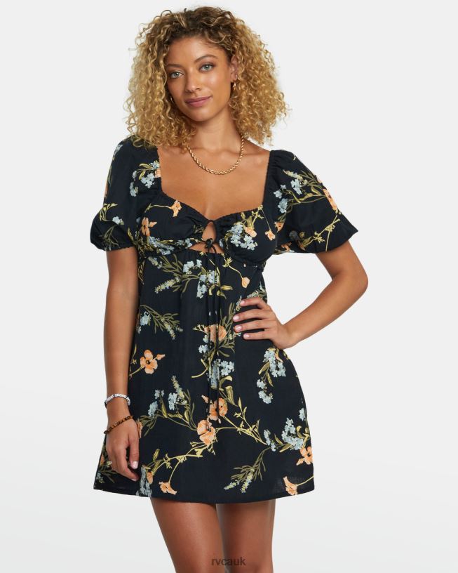 rvca black Sweet Talk Mini Dress Women L888X1211 RVCA Clothing