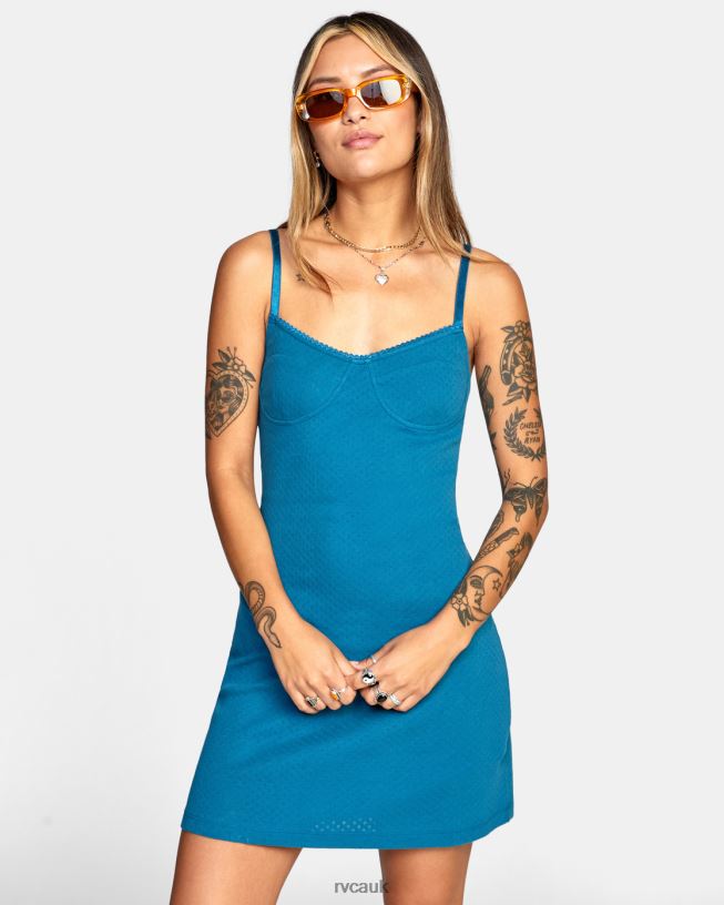 snorkel blue Just Friends Pointelle Midi Dress Women L888X1626 RVCA Clothing
