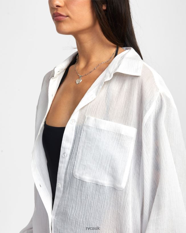 whisper white Gimme Shirt Dress Women L888X1303 RVCA Clothing