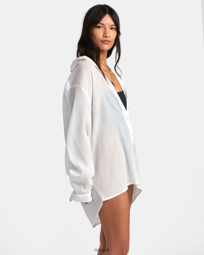 whisper white Gimme Shirt Dress Women L888X1303 RVCA Clothing