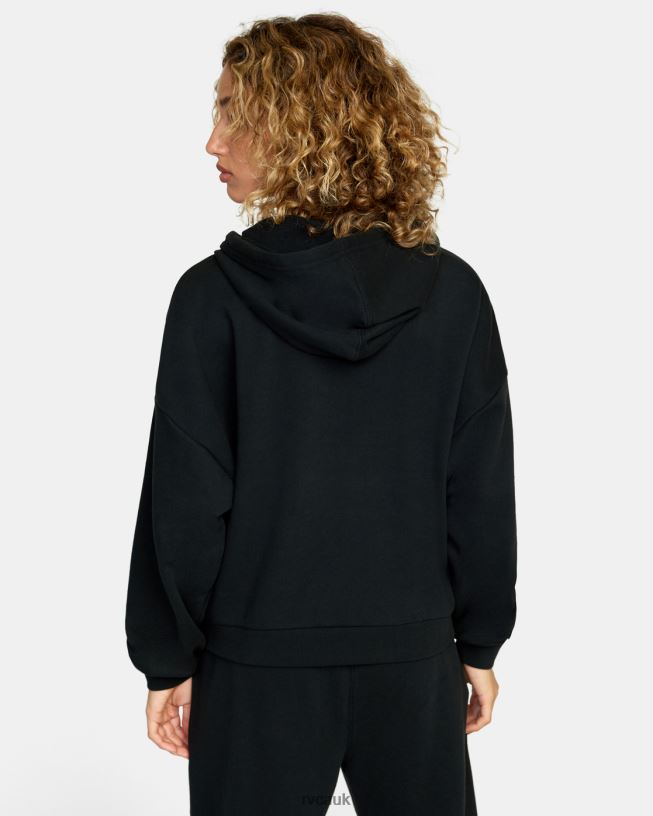 black VA Essential Hoodie Women L888X1729 RVCA Clothing