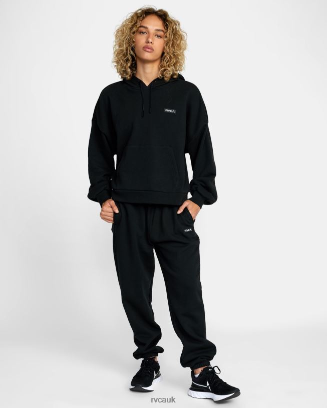 black VA Essential Hoodie Women L888X1729 RVCA Clothing