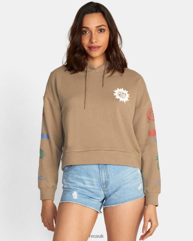 dark khaki Breeze Pullover Hoodie Women L888X1641 RVCA Clothing