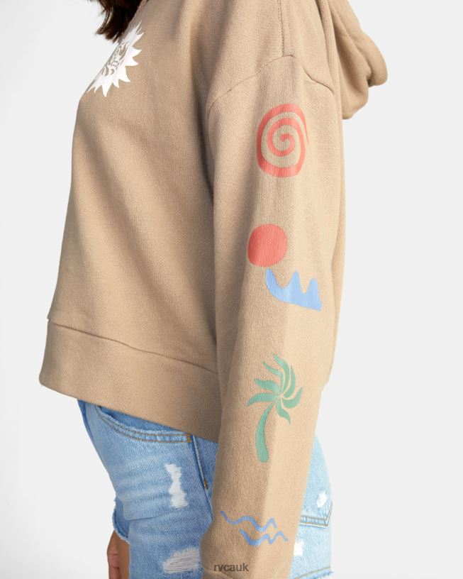 dark khaki Breeze Pullover Hoodie Women L888X1641 RVCA Clothing