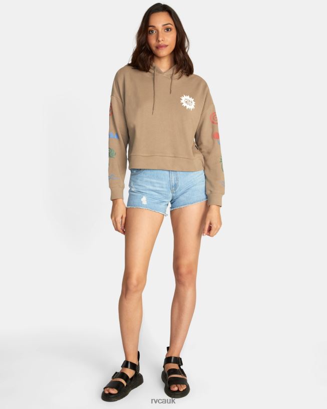 dark khaki Breeze Pullover Hoodie Women L888X1641 RVCA Clothing