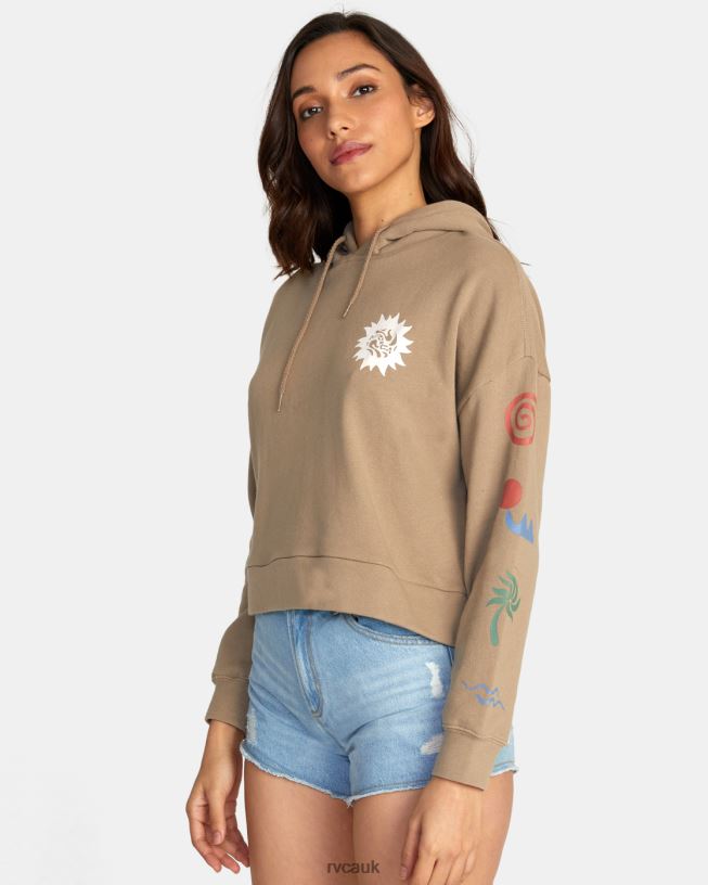 dark khaki Breeze Pullover Hoodie Women L888X1641 RVCA Clothing