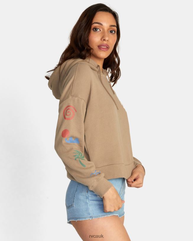 dark khaki Breeze Pullover Hoodie Women L888X1641 RVCA Clothing