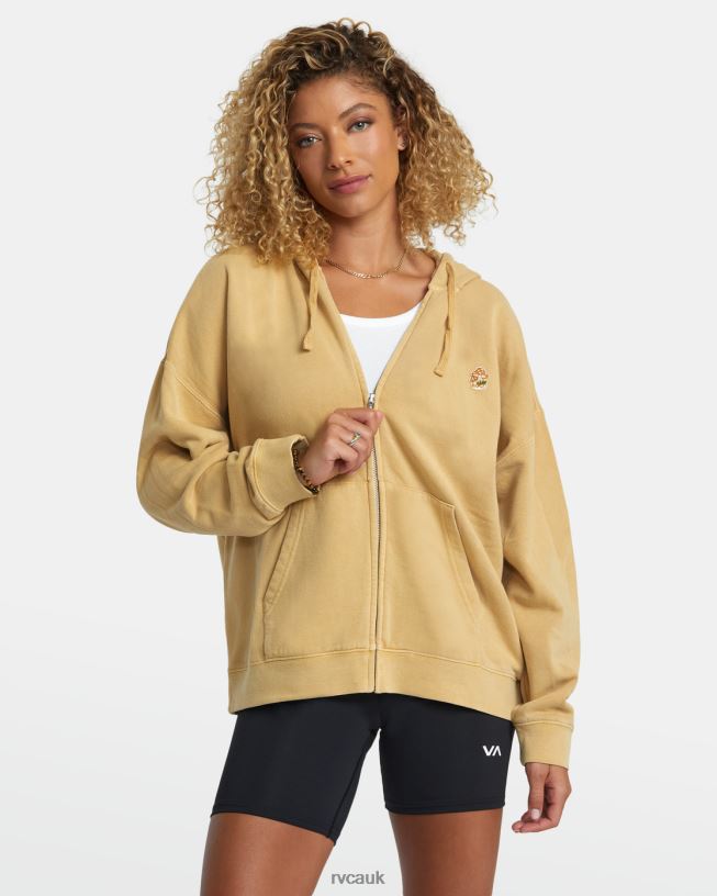 straw Fungi Zip-Up Hoodie Women L888X1155 RVCA Clothing