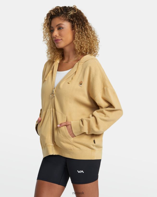 straw Fungi Zip-Up Hoodie Women L888X1155 RVCA Clothing
