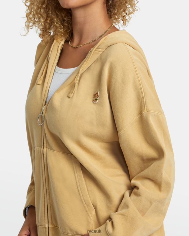 straw Fungi Zip-Up Hoodie Women L888X1155 RVCA Clothing