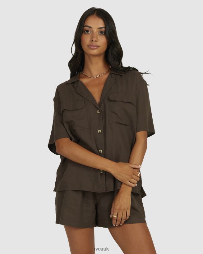 coffee CAFFEINATED OVERSHIRT Women L888X1343 RVCA Clothing