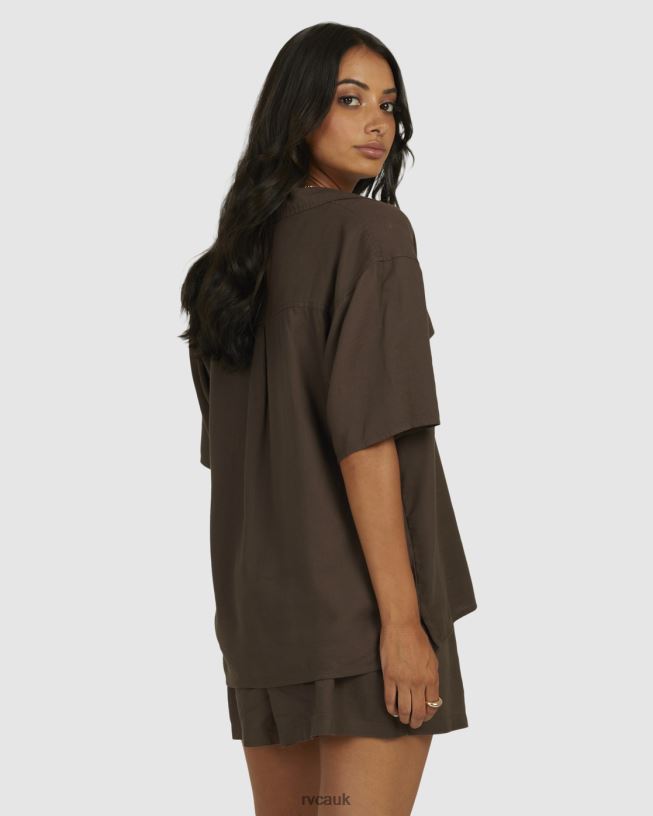 coffee CAFFEINATED OVERSHIRT Women L888X1343 RVCA Clothing