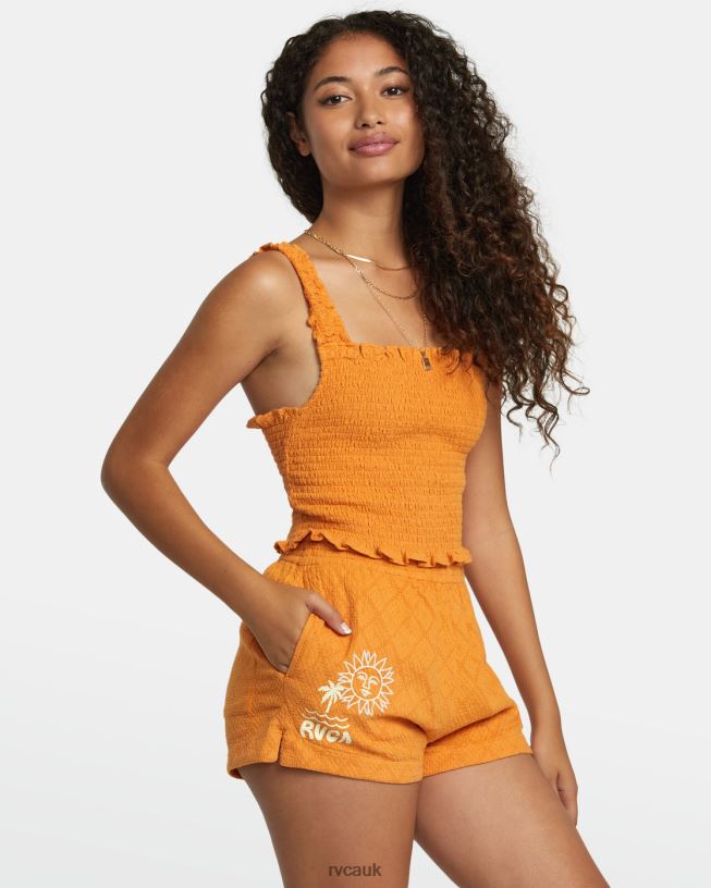 tangerine Sawyer Woven Shorts Women L888X1113 RVCA Clothing