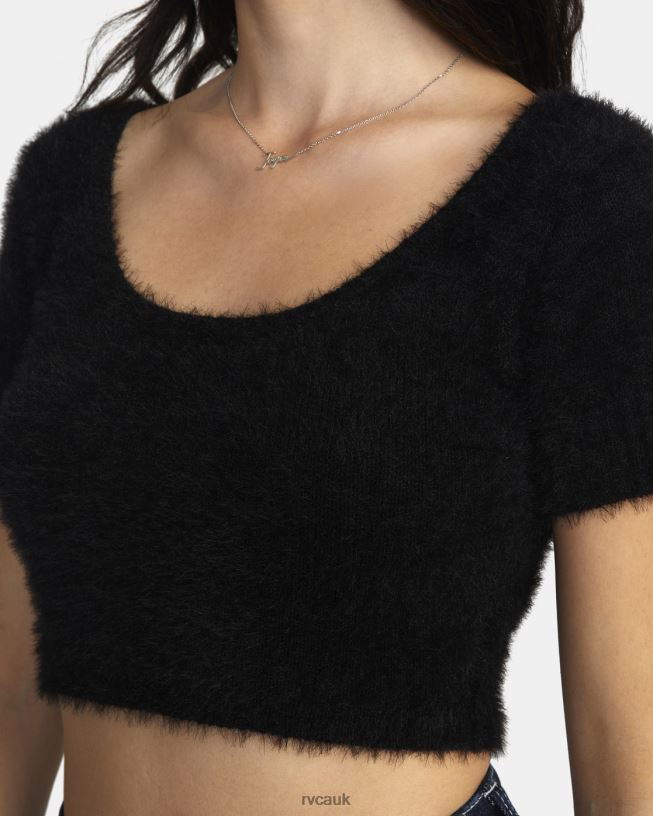 black Murray Cropped Sweater Women L888X1667 RVCA Clothing