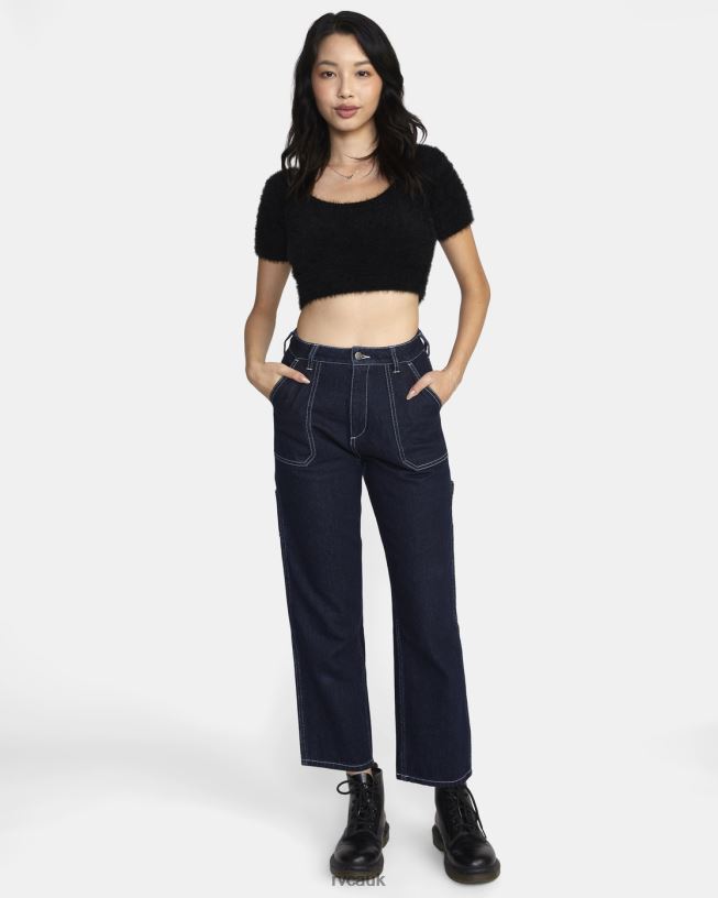 black Murray Cropped Sweater Women L888X1667 RVCA Clothing