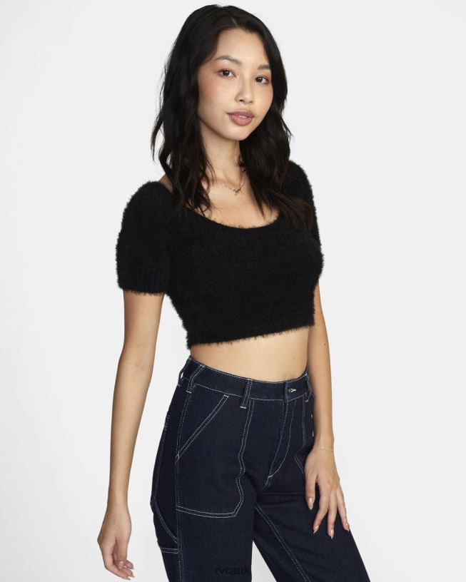 black Murray Cropped Sweater Women L888X1667 RVCA Clothing