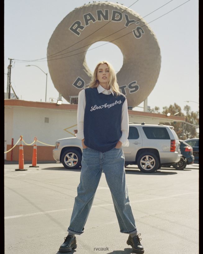 moody blue Hometown Sweater Vest Women L888X1576 RVCA Clothing