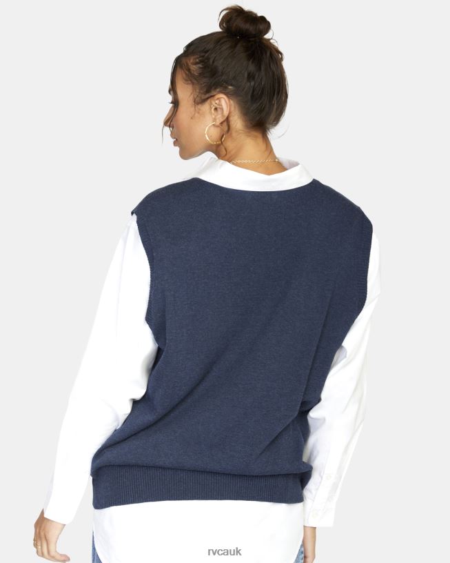 moody blue Hometown Sweater Vest Women L888X1576 RVCA Clothing