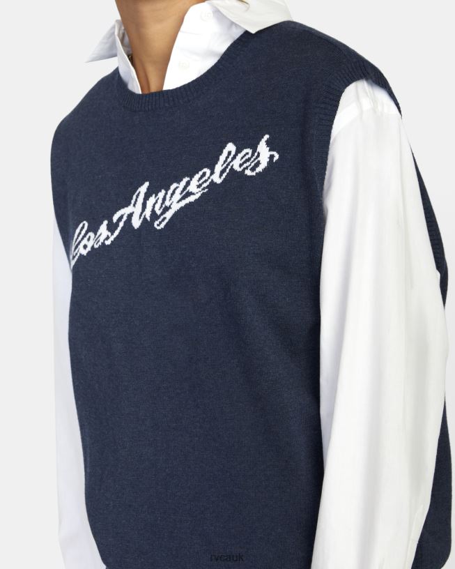 moody blue Hometown Sweater Vest Women L888X1576 RVCA Clothing