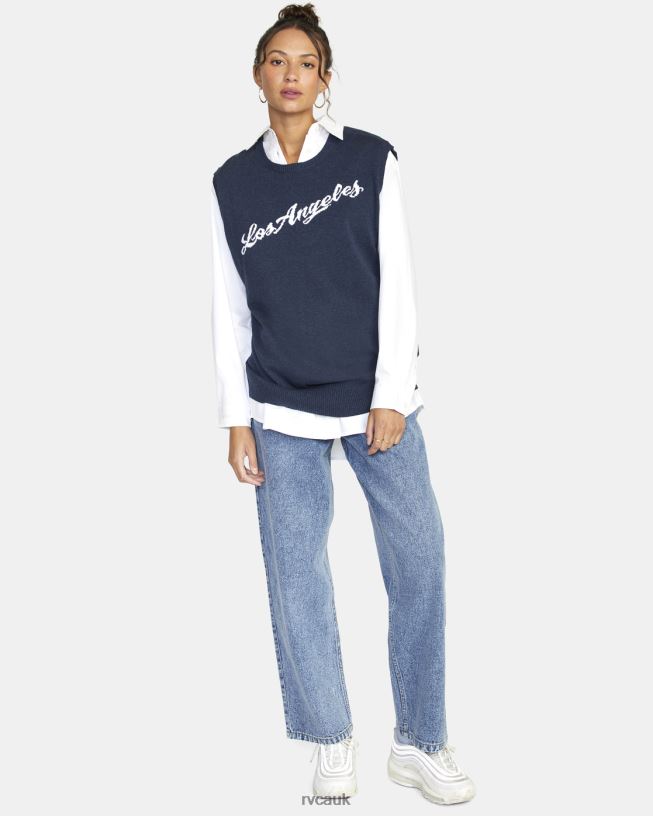 moody blue Hometown Sweater Vest Women L888X1576 RVCA Clothing